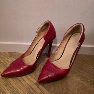 L.A.M.B. red leather heels